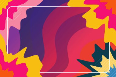 Abstract background with waves texture and curvy shapes ornament. Composition of various curves shapes and color spectrum.