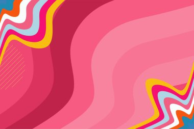 Abstract background with waves texture and curvy shapes ornament. Composition of various curves shapes and color spectrum.