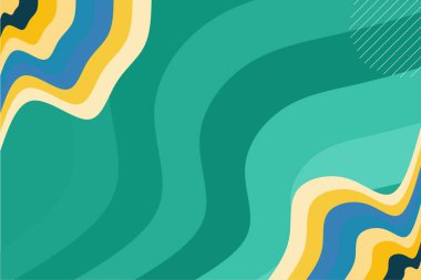 Abstract background with waves texture and curvy shapes ornament. Composition of various curves shapes and color spectrum.