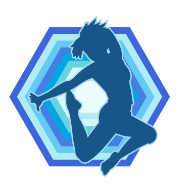 Hareketli bir kadın balerin silueti. Dans eden balerin kızın silueti..