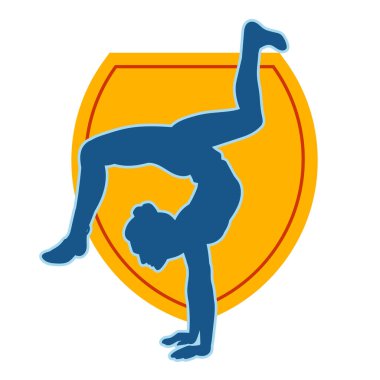 Hareketli bir kadın balerin silueti. Dans eden balerin kızın silueti..