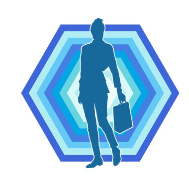 Sıska, alışveriş torbaları taşıyan genç bir kadının silueti. Alışveriş torbaları taşıyan şık bir kadının silueti.