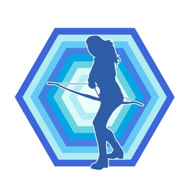 Dişi okçu bir dövüşçünün silueti ok ve yayla pozisyonunu alıyor..