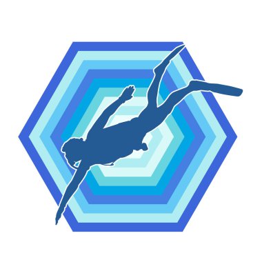 Tüple dalış yapan bir erkeğin silueti.