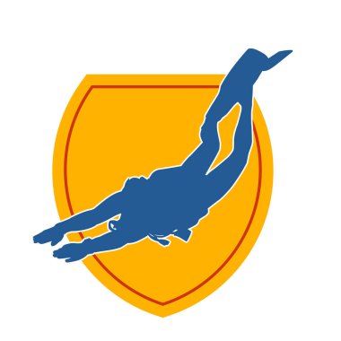 Tüple dalış yapan bir erkeğin silueti.