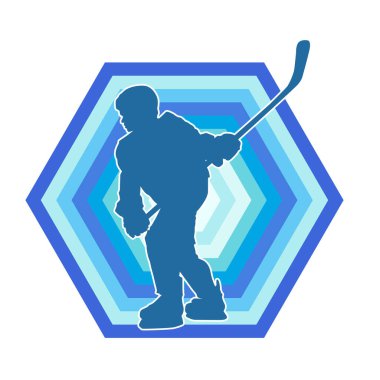 Çim hokeyi oynayan kadın atlet silueti. Çim hokeyi oynayan bir kadının silueti..