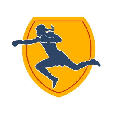 Hareketli erkek kickboksör atletinin silueti. Kickboks yapan bir adamın silueti.