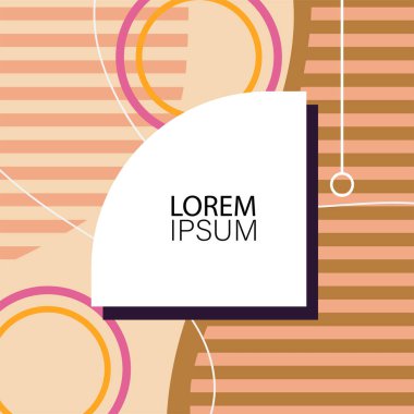 Canlı Geometrik Uyum: Oyuncu Memphis İlham Veren Soyut Tasarım. Metin alanı olan soyut arkaplan sanatı.