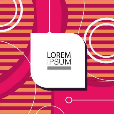 Canlı Geometrik Uyum: Oyuncu Memphis İlham Veren Soyut Tasarım. Metin alanı olan soyut arkaplan sanatı.