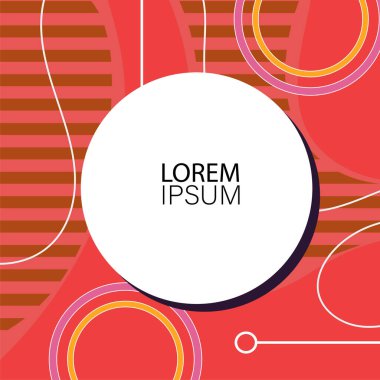 Canlı Geometrik Uyum: Oyuncu Memphis İlham Veren Soyut Tasarım. Metin alanı olan soyut arkaplan sanatı.