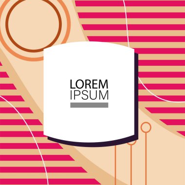 Canlı Geometrik Uyum: Oyuncu Memphis İlham Veren Soyut Tasarım. Metin alanı olan soyut arkaplan sanatı.