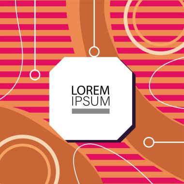 Canlı Geometrik Uyum: Oyuncu Memphis İlham Veren Soyut Tasarım. Metin alanı olan soyut arkaplan sanatı.