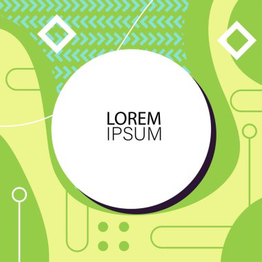 Dekoratif elementlere sahip soyut arkaplan Vibrant Memphis Tarzı Vektörü. Funky Grafik Aksanlı Soyut Arkaplan Geometrik Memphis Sanatı. Kopyalama alanı olan soyut arkaplan.