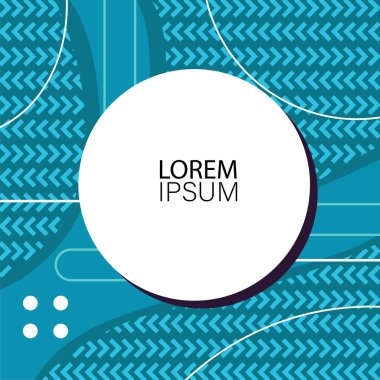 Dekoratif elementlere sahip soyut arkaplan Vibrant Memphis Tarzı Vektörü. Funky Grafik Aksanlı Soyut Arkaplan Geometrik Memphis Sanatı. Kopyalama alanı olan soyut arkaplan.