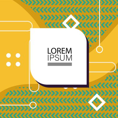 Dekoratif elementlere sahip soyut arkaplan Vibrant Memphis Tarzı Vektörü. Funky Grafik Aksanlı Soyut Arkaplan Geometrik Memphis Sanatı. Kopyalama alanı olan soyut arkaplan.