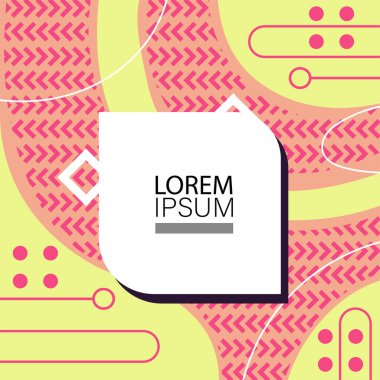 Dekoratif elementlere sahip soyut arkaplan Vibrant Memphis Tarzı Vektörü. Funky Grafik Aksanlı Soyut Arkaplan Geometrik Memphis Sanatı. Kopyalama alanı olan soyut arkaplan.