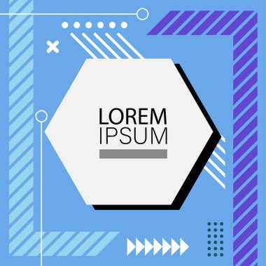 Oyuncu Grafik Süslemeleri ile soyut arka plan Retro Memphis Tasarımı. Soyut arka plan 80 'lerden esinlenilmiş kalın desenli ve şekilli Memphis Sanatı. Kopyalama alanı olan soyut arkaplan.