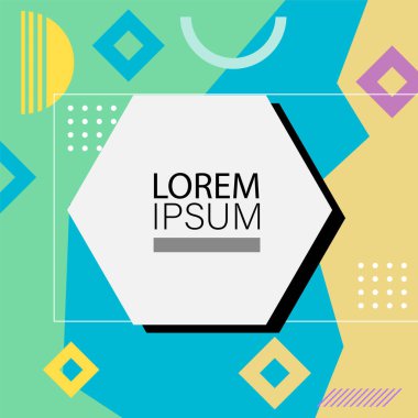 Memphis Style 'da soyut arka plan Renkli Retro Tasarım Süslü Detaylar ile. Soyut arkaplan soyut Memphis Şablonu Oyuncu Süslü Dokunuşlar. Kopyalama alanı olan soyut arkaplan.