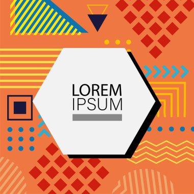 Memphis Style 'da soyut arka plan Renkli Retro Tasarım Süslü Detaylar ile. Soyut arkaplan soyut Memphis Şablonu Oyuncu Süslü Dokunuşlar. Kopyalama alanı olan soyut arkaplan.