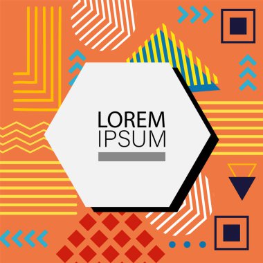 Memphis Style 'da soyut arka plan Renkli Retro Tasarım Süslü Detaylar ile. Soyut arkaplan soyut Memphis Şablonu Oyuncu Süslü Dokunuşlar. Kopyalama alanı olan soyut arkaplan.