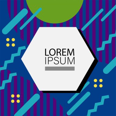 Memphis Style 'da soyut arka plan Renkli Retro Tasarım Süslü Detaylar ile. Soyut arkaplan soyut Memphis Şablonu Oyuncu Süslü Dokunuşlar. Kopyalama alanı olan soyut arkaplan.