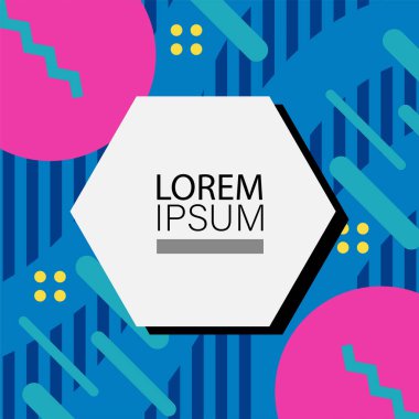 Memphis Style 'da soyut arka plan Renkli Retro Tasarım Süslü Detaylar ile. Soyut arkaplan soyut Memphis Şablonu Oyuncu Süslü Dokunuşlar. Kopyalama alanı olan soyut arkaplan.