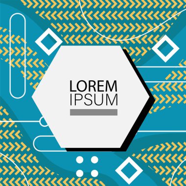 Memphis Style 'da soyut arka plan Renkli Retro Tasarım Süslü Detaylar ile. Soyut arkaplan soyut Memphis Şablonu Oyuncu Süslü Dokunuşlar. Kopyalama alanı olan soyut arkaplan.