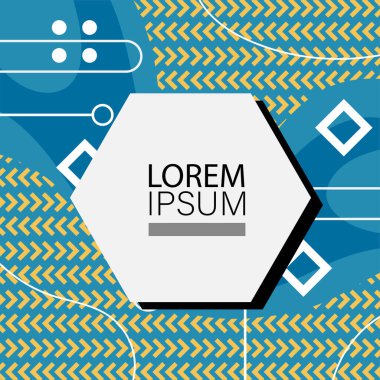 Memphis Style 'da soyut arka plan Renkli Retro Tasarım Süslü Detaylar ile. Soyut arkaplan soyut Memphis Şablonu Oyuncu Süslü Dokunuşlar. Kopyalama alanı olan soyut arkaplan.