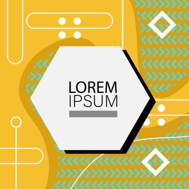 Memphis Style 'da soyut arka plan Renkli Retro Tasarım Süslü Detaylar ile. Soyut arkaplan soyut Memphis Şablonu Oyuncu Süslü Dokunuşlar. Kopyalama alanı olan soyut arkaplan.