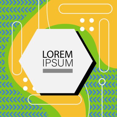 Memphis Style 'da soyut arka plan Renkli Retro Tasarım Süslü Detaylar ile. Soyut arkaplan soyut Memphis Şablonu Oyuncu Süslü Dokunuşlar. Kopyalama alanı olan soyut arkaplan.