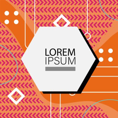 Memphis Style 'da soyut arka plan Renkli Retro Tasarım Süslü Detaylar ile. Soyut arkaplan soyut Memphis Şablonu Oyuncu Süslü Dokunuşlar. Kopyalama alanı olan soyut arkaplan.
