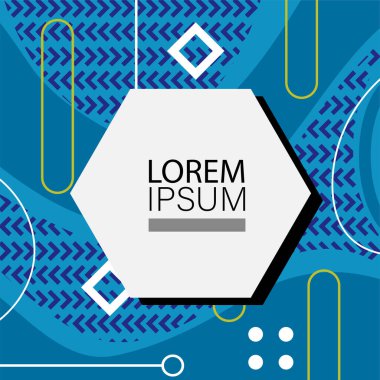 Memphis Style 'da soyut arka plan Renkli Retro Tasarım Süslü Detaylar ile. Soyut arkaplan soyut Memphis Şablonu Oyuncu Süslü Dokunuşlar. Kopyalama alanı olan soyut arkaplan.