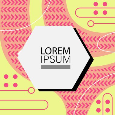 Memphis Style 'da soyut arka plan Renkli Retro Tasarım Süslü Detaylar ile. Soyut arkaplan soyut Memphis Şablonu Oyuncu Süslü Dokunuşlar. Kopyalama alanı olan soyut arkaplan.