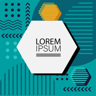 Memphis Style 'da soyut arka plan Renkli Retro Tasarım Süslü Detaylar ile. Soyut arkaplan soyut Memphis Şablonu Oyuncu Süslü Dokunuşlar. Kopyalama alanı olan soyut arkaplan.