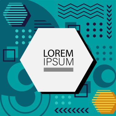 Memphis Style 'da soyut arka plan Renkli Retro Tasarım Süslü Detaylar ile. Soyut arkaplan soyut Memphis Şablonu Oyuncu Süslü Dokunuşlar. Kopyalama alanı olan soyut arkaplan.