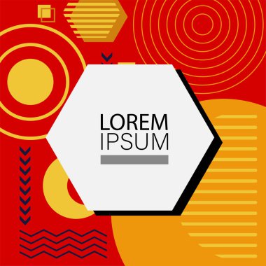 Memphis Style 'da soyut arka plan Renkli Retro Tasarım Süslü Detaylar ile. Soyut arkaplan soyut Memphis Şablonu Oyuncu Süslü Dokunuşlar. Kopyalama alanı olan soyut arkaplan.