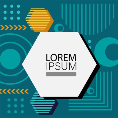 Soyut arkaplan Energetic Memphis Tasarımı ve Retro Grafik Süslemeleri. Soyut arkaplan Pop Art Memphis Vector ve Şık Süslü Örnekler. Kopyalama alanı olan soyut arkaplan