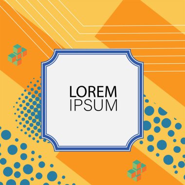 Dekoratif elementlere sahip soyut arkaplan Vibrant Memphis Tarzı Vektörü. Funky Grafik Aksanlı Soyut Arkaplan Geometrik Memphis Sanatı. Kopyalama alanı olan soyut arkaplan.