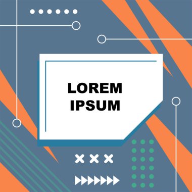Dekoratif elementlere sahip soyut arkaplan Vibrant Memphis Tarzı Vektörü. Funky Grafik Aksanlı Soyut Arkaplan Geometrik Memphis Sanatı. Kopyalama alanı olan soyut arkaplan.
