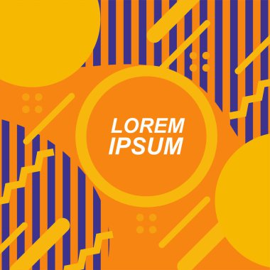 Dekoratif elementlere sahip soyut arkaplan Vibrant Memphis Tarzı Vektörü. Funky Grafik Aksanlı Soyut Arkaplan Geometrik Memphis Sanatı. Kopyalama alanı olan soyut arkaplan.