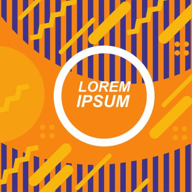 Dekoratif elementlere sahip soyut arkaplan Vibrant Memphis Tarzı Vektörü. Funky Grafik Aksanlı Soyut Arkaplan Geometrik Memphis Sanatı. Kopyalama alanı olan soyut arkaplan.