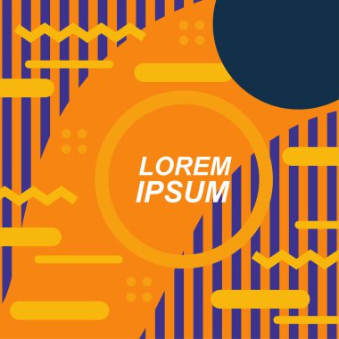 Dekoratif elementlere sahip soyut arkaplan Vibrant Memphis Tarzı Vektörü. Funky Grafik Aksanlı Soyut Arkaplan Geometrik Memphis Sanatı. Kopyalama alanı olan soyut arkaplan.