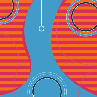 Dekoratif elementlere sahip soyut arkaplan Vibrant Memphis Tarzı Vektörü. Funky Grafik Aksanlı Soyut Arkaplan Geometrik Memphis Sanatı. Kopyalama alanı olan soyut arkaplan.
