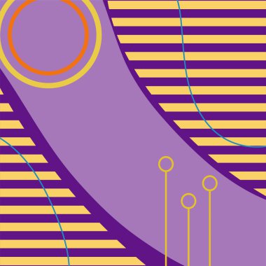 Dekoratif elementlere sahip soyut arkaplan Vibrant Memphis Tarzı Vektörü. Funky Grafik Aksanlı Soyut Arkaplan Geometrik Memphis Sanatı. Kopyalama alanı olan soyut arkaplan.