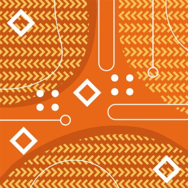 Dekoratif elementlere sahip soyut arkaplan Vibrant Memphis Tarzı Vektörü. Funky Grafik Aksanlı Soyut Arkaplan Geometrik Memphis Sanatı. Kopyalama alanı olan soyut arkaplan.