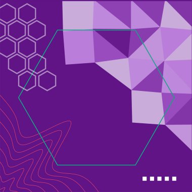 Dekoratif elementlere sahip soyut arkaplan Vibrant Memphis Tarzı Vektörü. Funky Grafik Aksanlı Soyut Arkaplan Geometrik Memphis Sanatı. Kopyalama alanı olan soyut arkaplan.