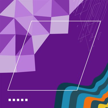 Dekoratif elementlere sahip soyut arkaplan Vibrant Memphis Tarzı Vektörü. Funky Grafik Aksanlı Soyut Arkaplan Geometrik Memphis Sanatı. Kopyalama alanı olan soyut arkaplan.