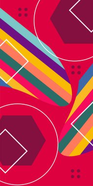 Yaratıcı Soyut Arkaplan Çizgileri, Eğriler ve Parçalı Geometrik Sanat. Tarz Vektör Arkaplanı: Çizgiler, Eğriler ve Dekoratif Şekiller. Poster veya sosyal medya için soyut arkaplan.