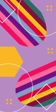 Yaratıcı Soyut Arkaplan Çizgileri, Eğriler ve Parçalı Geometrik Sanat. Tarz Vektör Arkaplanı: Çizgiler, Eğriler ve Dekoratif Şekiller. Poster veya sosyal medya için soyut arkaplan.