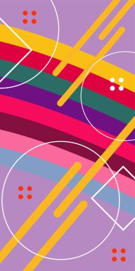 Yaratıcı Soyut Arkaplan Çizgileri, Eğriler ve Parçalı Geometrik Sanat. Tarz Vektör Arkaplanı: Çizgiler, Eğriler ve Dekoratif Şekiller. Poster veya sosyal medya için soyut arkaplan.